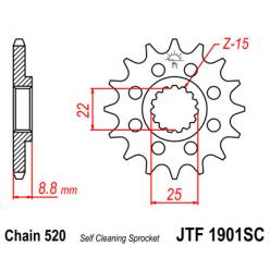 Звездочка передняя JT Sprockets (шаг 520 ) JT JTF1901
